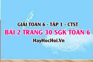 Giải bài 2 trang 30 Toán 6 Tập 1 SGK Chân trời sáng tạo